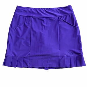 TZU TZU Women Medium Elegant Purple Tennis Pleated Lined 3 Pocket Skirt
